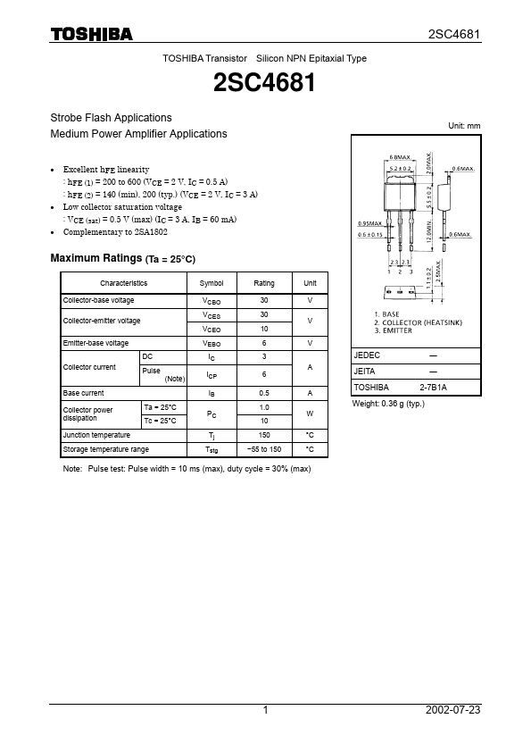 2SC4681 Toshiba Semiconductor