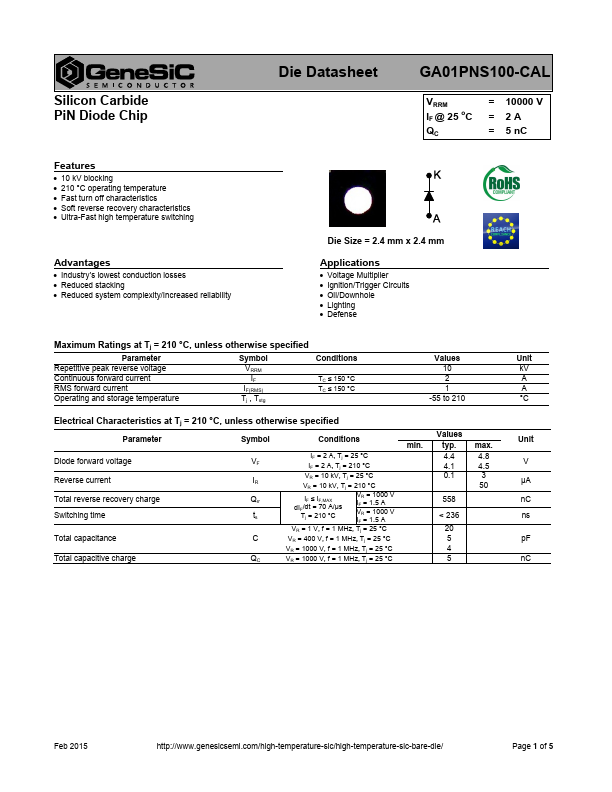 GA01PNS100-CAL GeneSiC