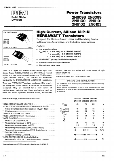 2N6103 RCA