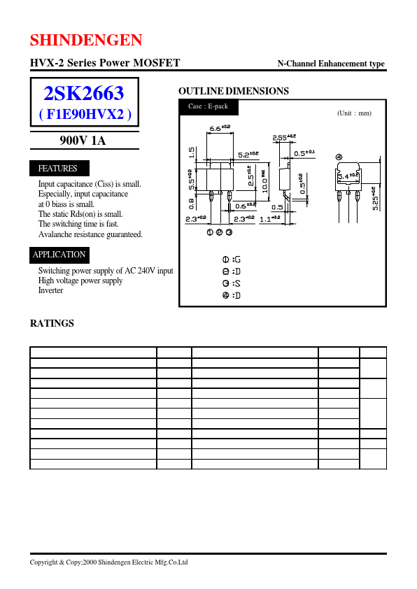 2SK2663 Shindengen Electric Mfg.Co.Ltd