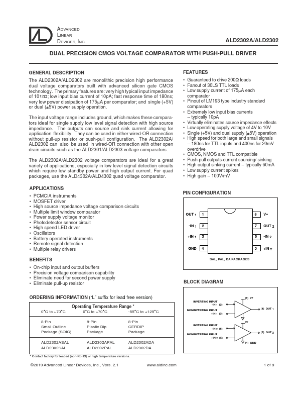 <?=ALD2302A?> डेटा पत्रक पीडीएफ
