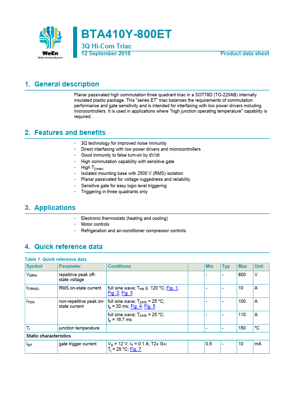 <?=BTA410Y-800ET?> डेटा पत्रक पीडीएफ