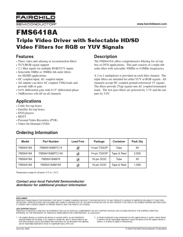 FMS6418 Fairchild Semiconductor