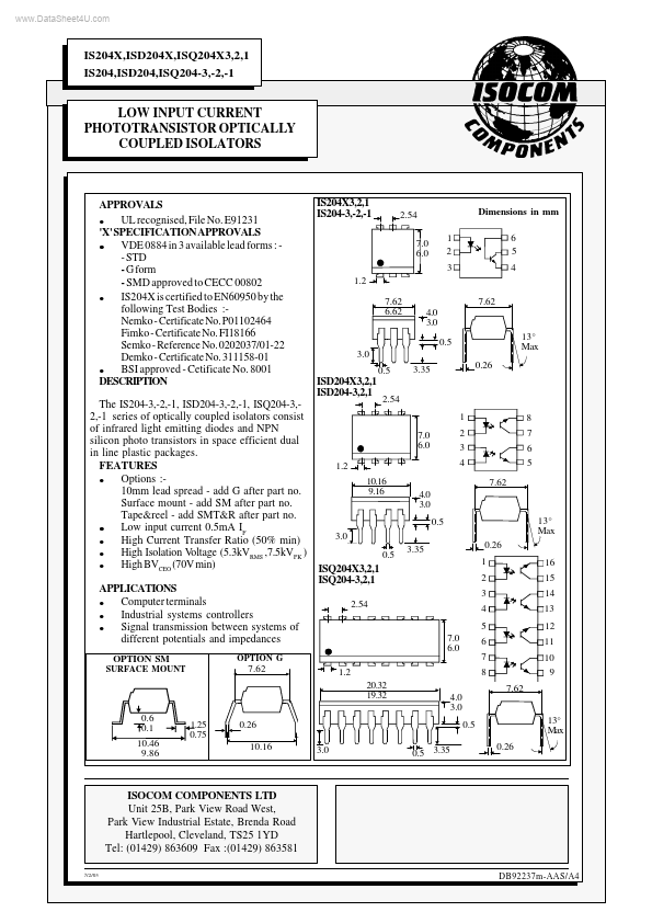 ISD204X ISOCOM COMPONENTS