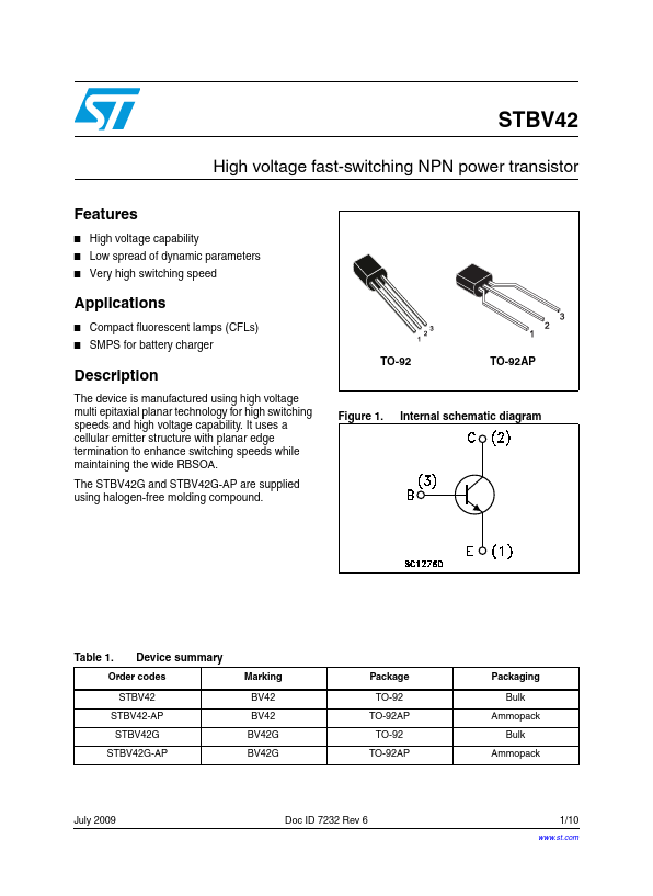 STBV42 ST Microelectronics