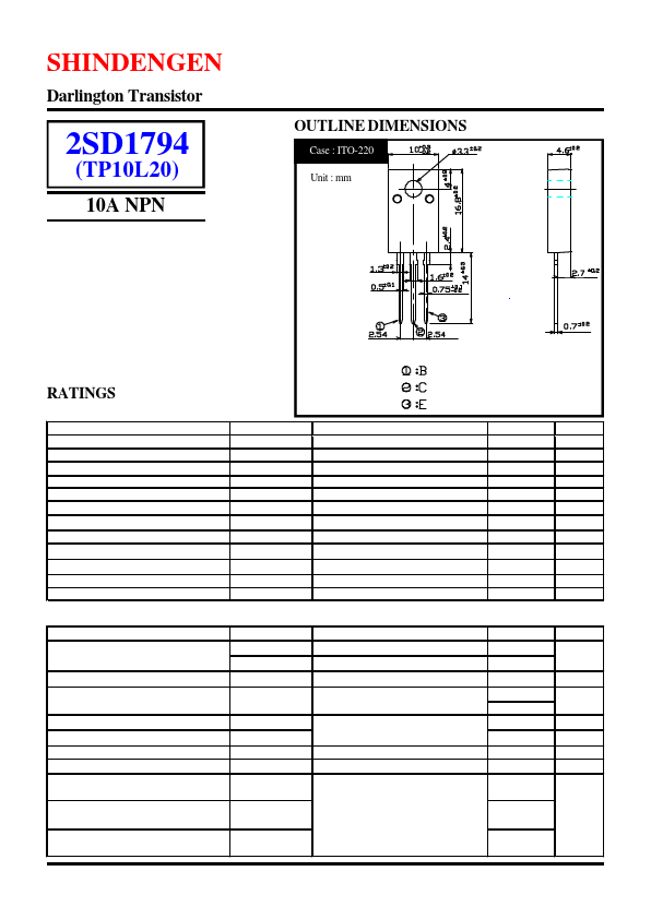 2SD1794 Shindengen Electric Mfg.Co.Ltd