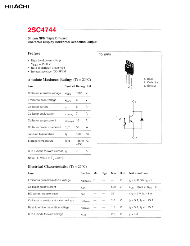 2SC4744 Hitachi Semiconductor