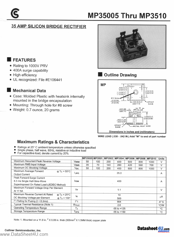 <?=MP3501?> डेटा पत्रक पीडीएफ