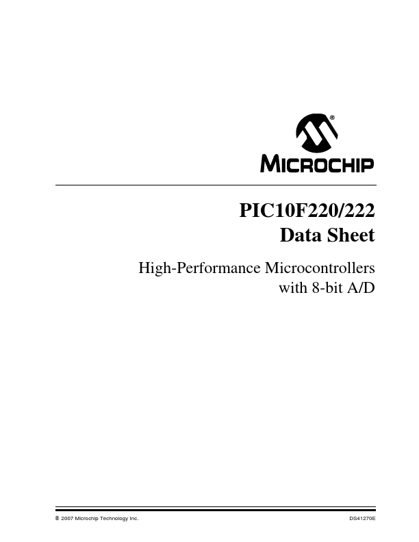 PIC10F220 Microchip Technology