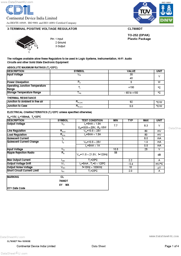 <?=CL7808DT?> डेटा पत्रक पीडीएफ