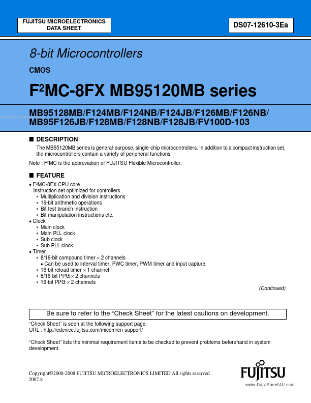 <?=MB95F126MB?> डेटा पत्रक पीडीएफ