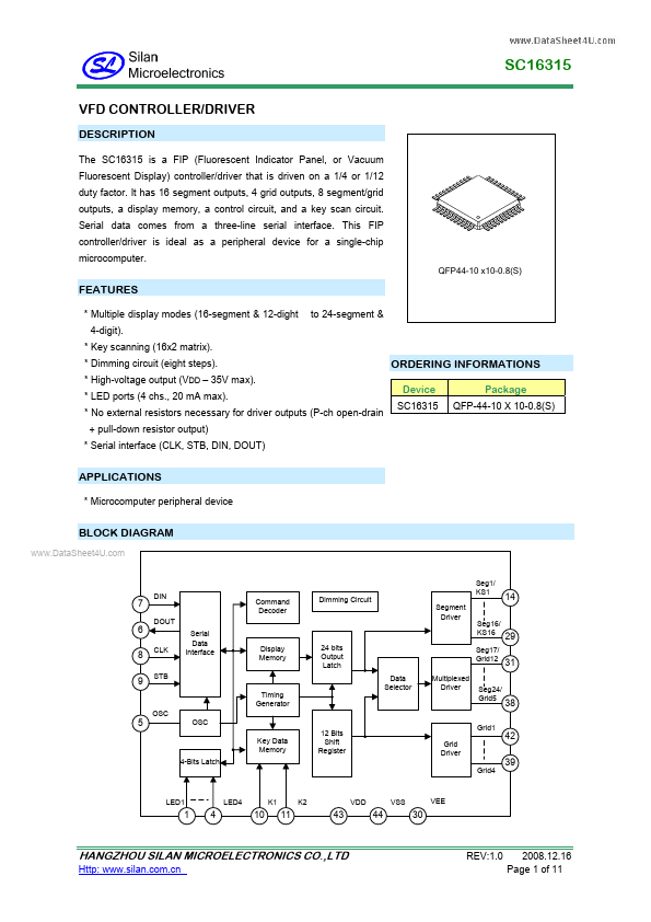 SC16315 Silan Microelectronics