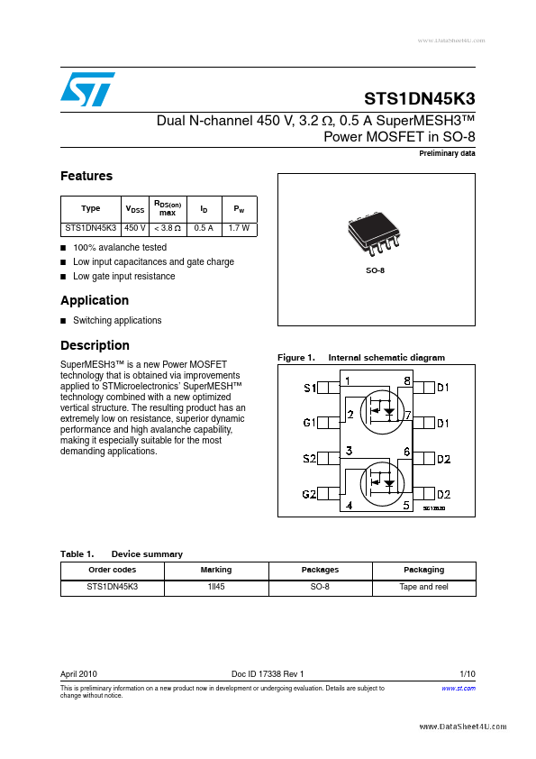 STS1DN45K3