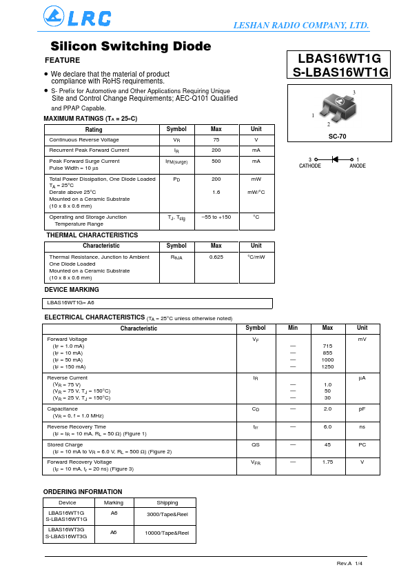 S-LBAS16WT1G