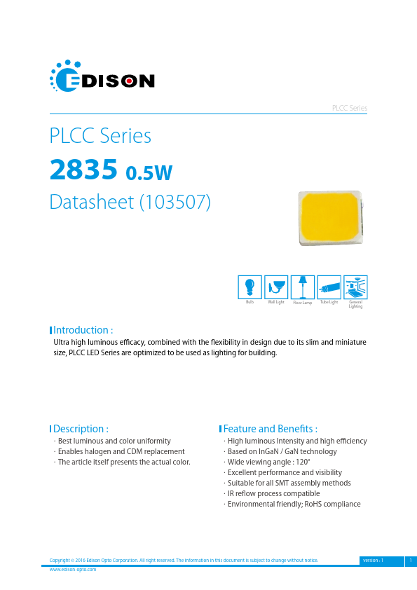 PLCC2835-0.5W