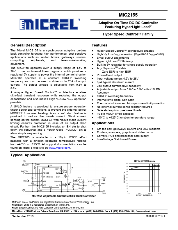 MIC2165 Micrel Semiconductor