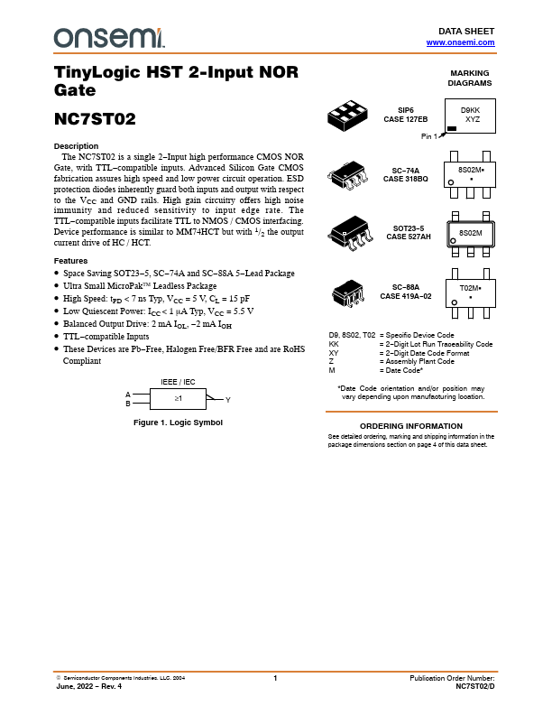 NC7ST02 ON Semiconductor