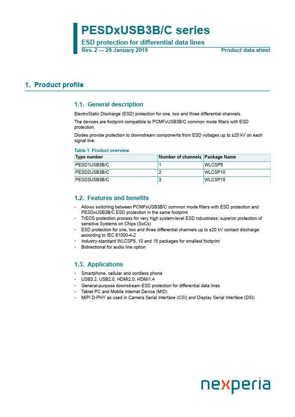 PESD2USB3B nexperia