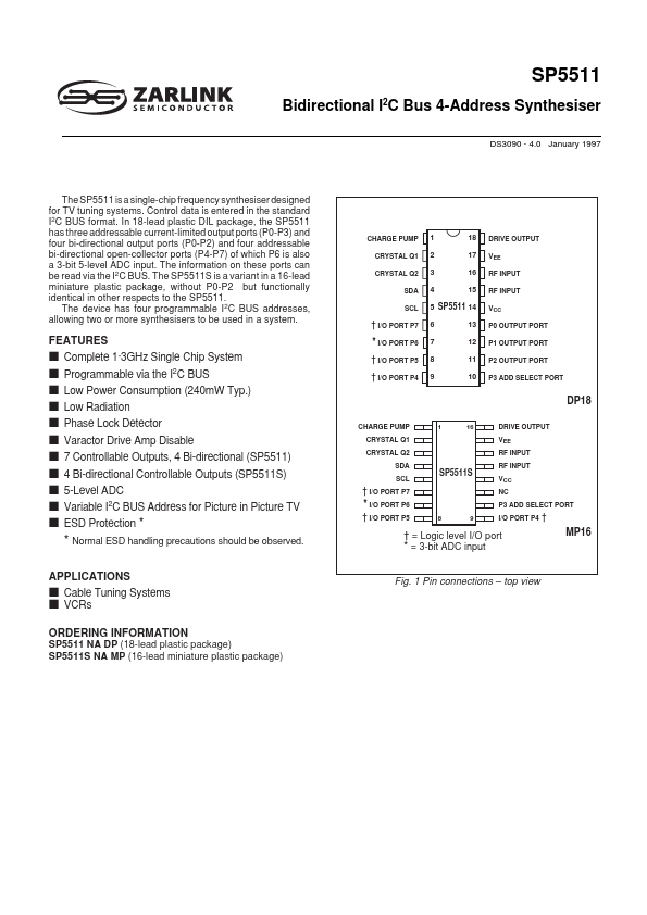 SP5511 Zarlink Semiconductor