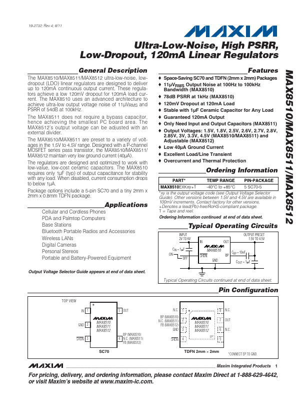 <?=MAX8512?> डेटा पत्रक पीडीएफ