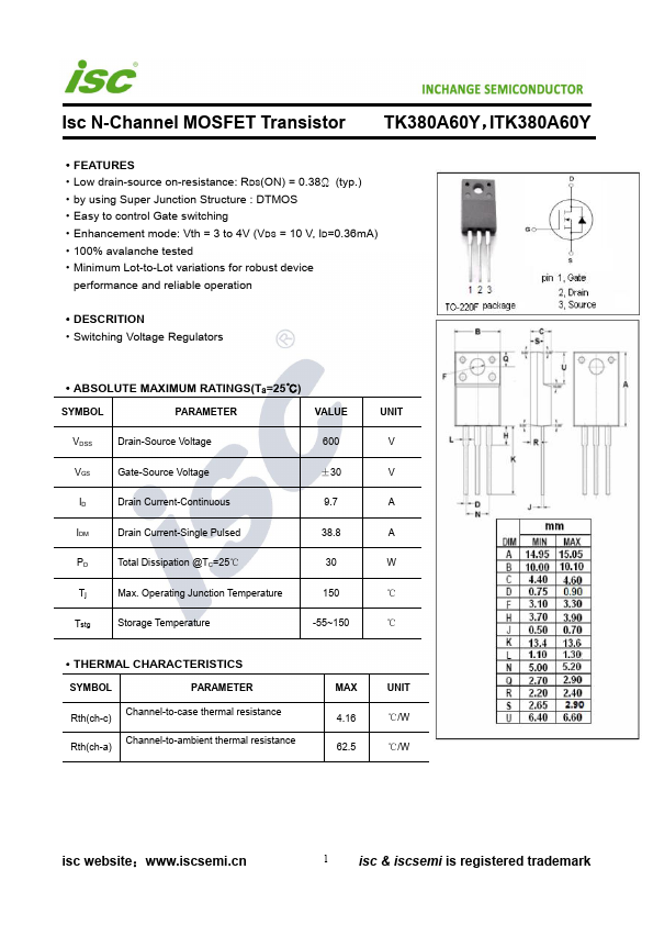 TK380A60Y INCHANGE