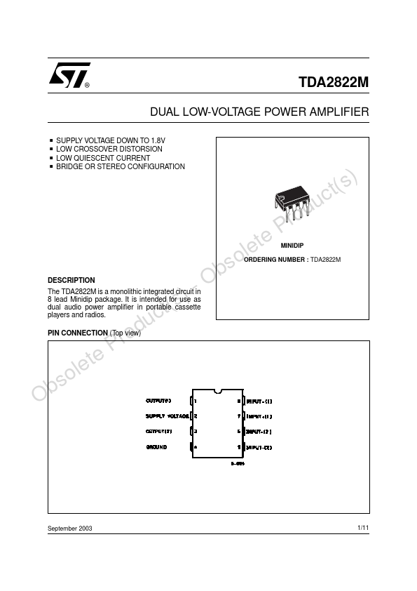TDA2822M ST Microelectronics