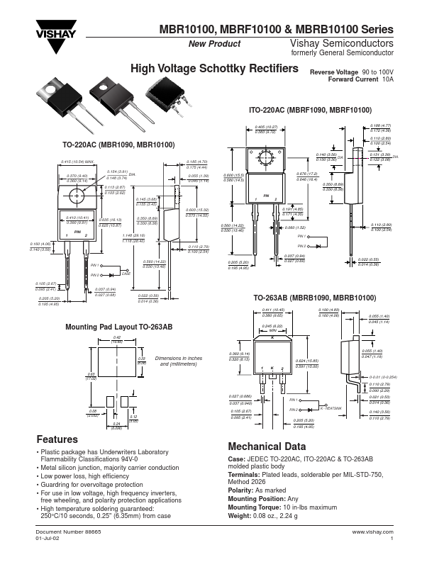 MBRF1090 Vishay Siliconix