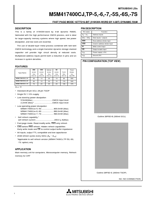 M5M417400CJ-5S Mitsubishi