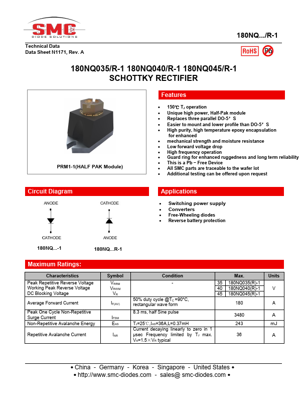 180NQ035R-1 Sangdest Microelectronics