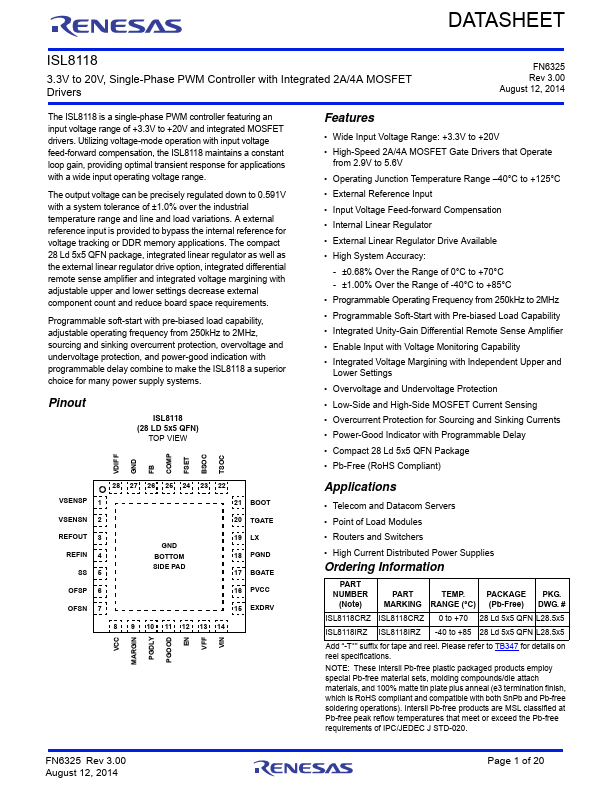 ISL8118 Renesas