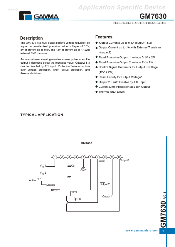 GM7630 Gamma Microelectronics