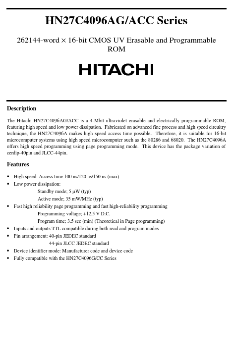 HN27C4096AG Hitachi