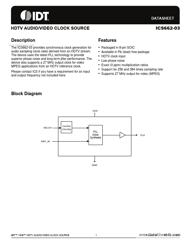 ICS662-03 Integrated Device Technology