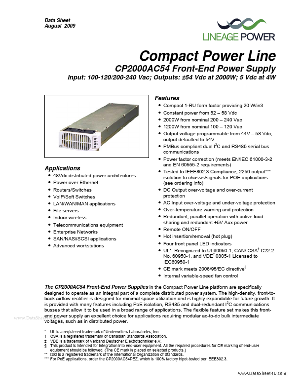 CP2000AC54 Lineage Power