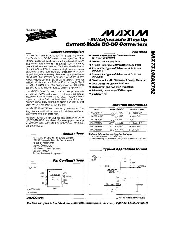 MAX752 Maxim Integrated