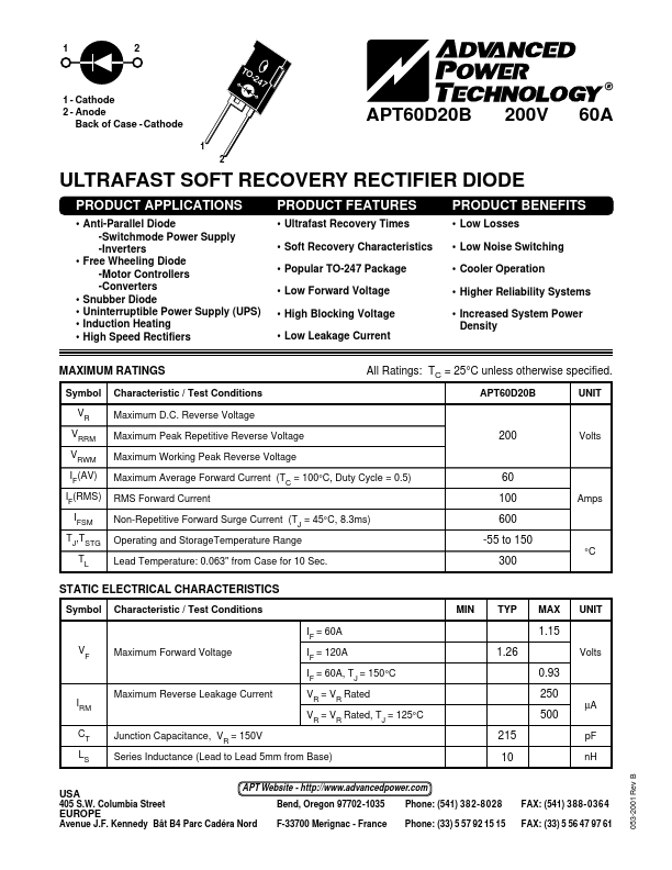 <?=APT60D20B?> डेटा पत्रक पीडीएफ