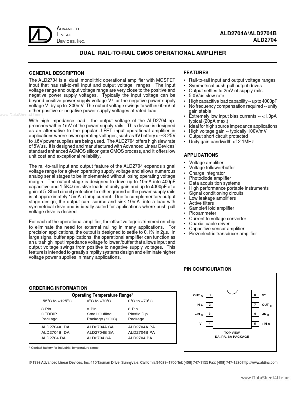 <?=ALD2704A?> डेटा पत्रक पीडीएफ