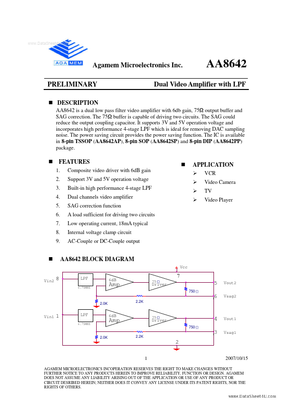 AA8642 Agamem Microelectronic