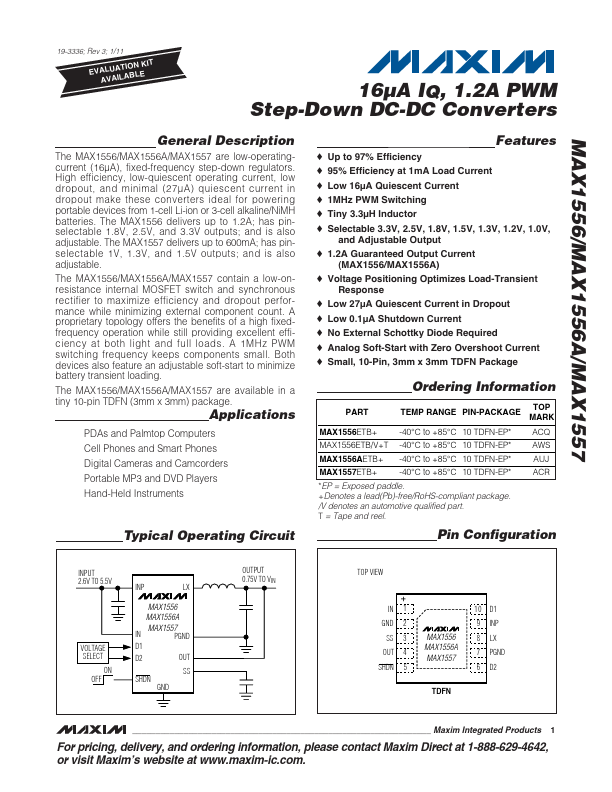 MAX1556 Maxim Integrated Products