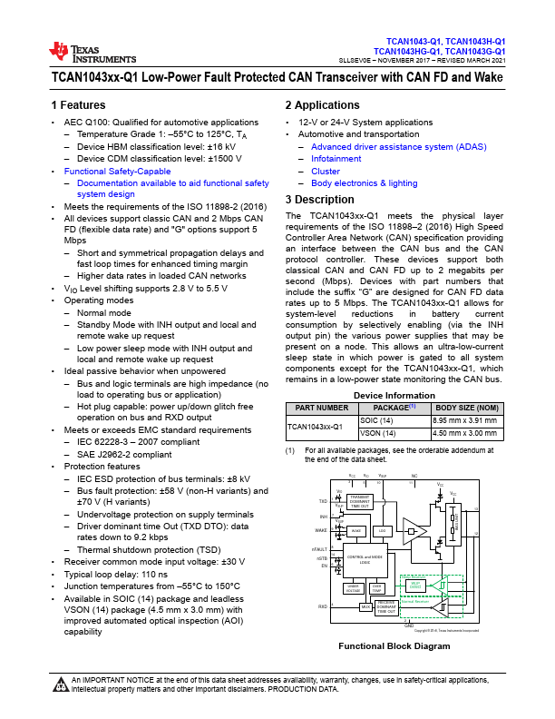 TCAN1043HG-Q1