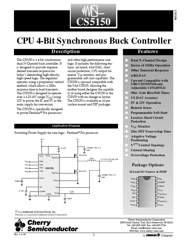 CS5150 Cherry Semiconductor Corporation