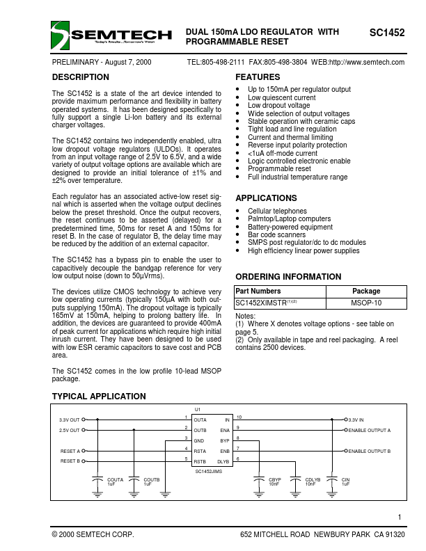 SC1452 Semtech Corporation