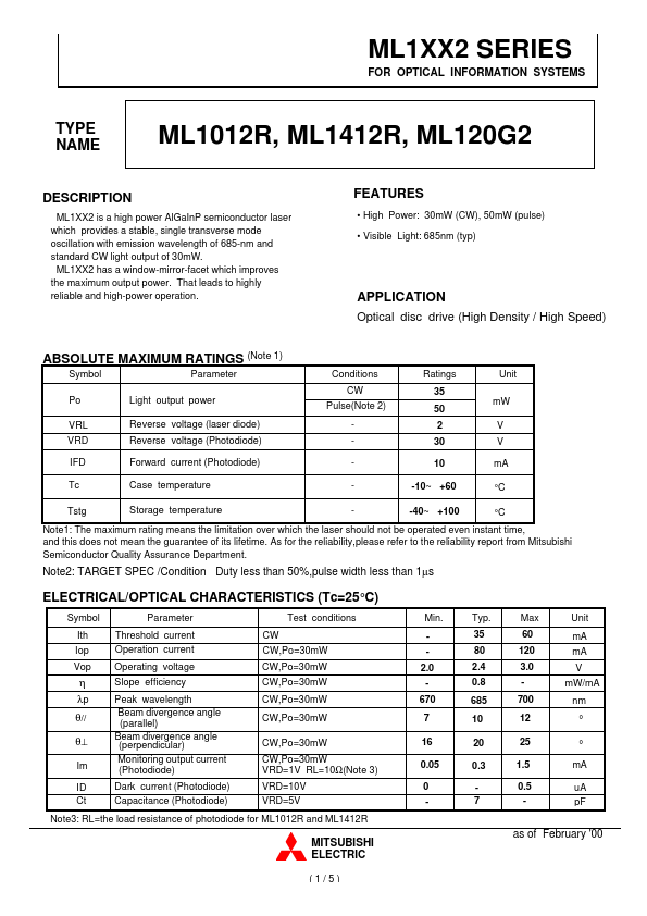 <?=ML120G2?> डेटा पत्रक पीडीएफ