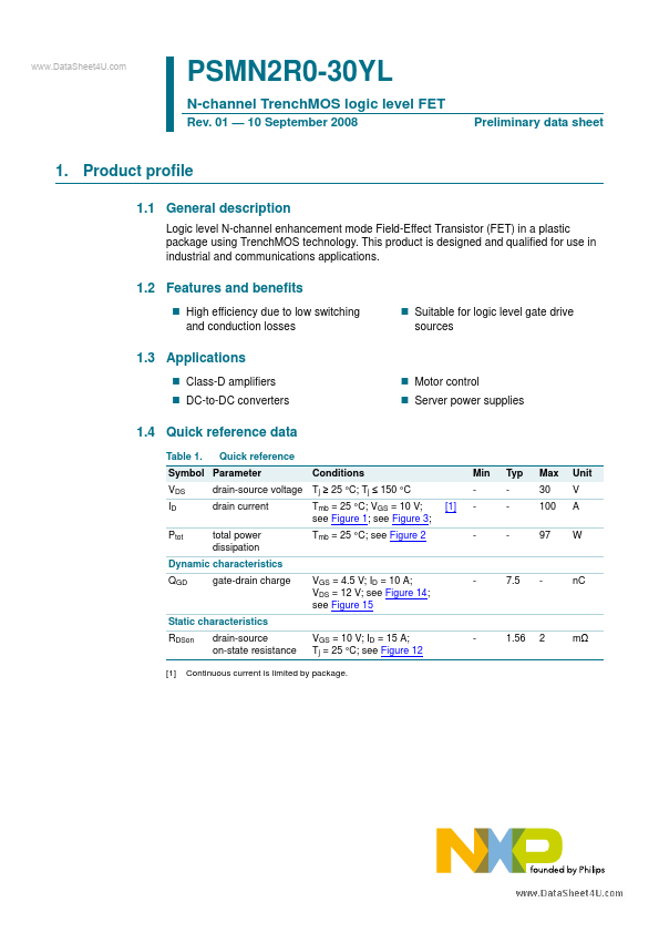 PSMN2R0-30YL