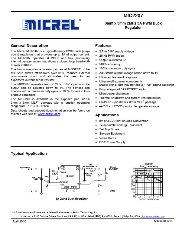 MIC2207 Micrel Semiconductor