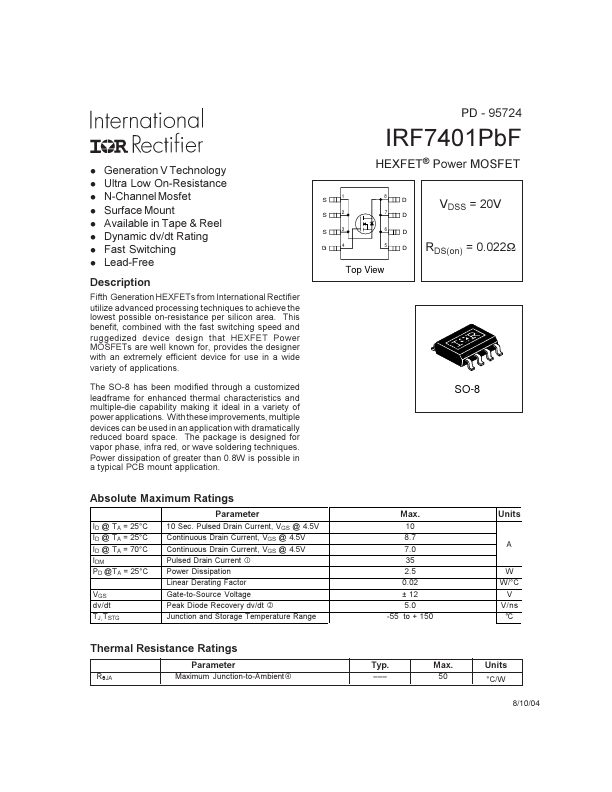 IRF7401PBF International Rectifier