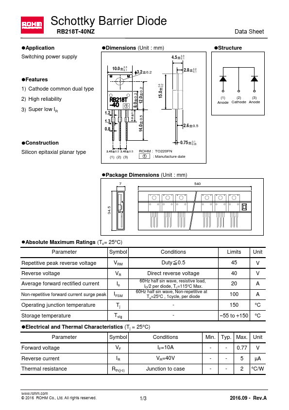 <?=RB218T-40NZ?> डेटा पत्रक पीडीएफ