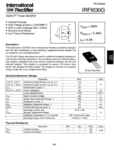 IRFI630 International Rectifier