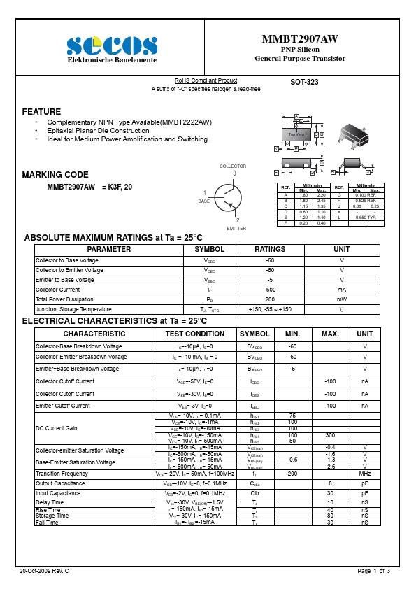 MMBT2907AW