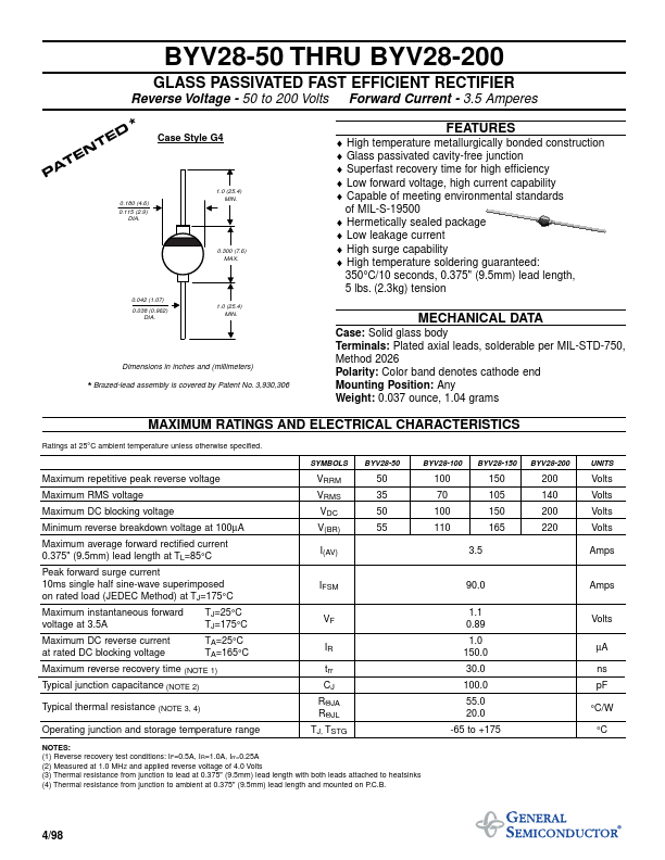 BYV28-100 General Semiconductor